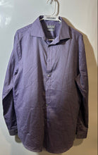 Load image into Gallery viewer, Michael Kors Mens Purple Slim Fit Long Sleeve Dress Shirt Size L 16.5 34/35
