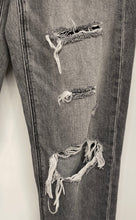 Load image into Gallery viewer, American Eagle Womens Black Cotton Denim High-Rise Distressed Mom Jeans Size 2
