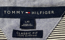 Load image into Gallery viewer, Tommy Hilfiger Mens Black White Striped Cotton Classic Fit Button-Up Shirt Sz L
