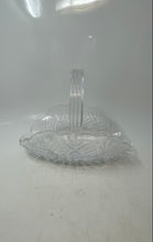 Load image into Gallery viewer, Crystal Clear Pressed Glass Oval Shape Decorative Egg Basket With Handle
