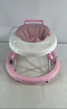 Load image into Gallery viewer, Wismind Pink White Adjustable Height Foldable Rolling Wheels Baby Walker
