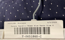 Load image into Gallery viewer, Banana Republic Womens Blue Dotted Sloan Curvy Fit Straight Leg Dress Pants Sz 6
