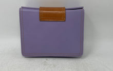 Load image into Gallery viewer, Vera Pelle Womens Purple Leather Turn Lock Adjustable Strap Crossbody Purse
