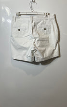 Load image into Gallery viewer, Nautica Mens White Flat Front Slash Pockets Classic Fit Chino Shorts Size 30W
