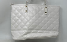 Load image into Gallery viewer, Montana West Womens White Quilted Inner Pockets Shoulder Tote Purse
