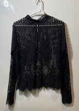 Load image into Gallery viewer, Forever 21 Womens Black Long Sleeve Mock Neck Sheer Lace Blouse Top Size 0X
