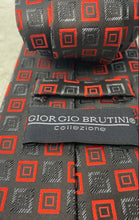 Load image into Gallery viewer, Giorgio Brutini Mens Red Black Geometric Adjustable Formal Designer Tie
