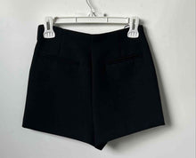 Load image into Gallery viewer, Zara Womens Black Flat Front Side Zip Stretch Mom Shorts Size Small

