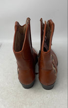 Load image into Gallery viewer, Sam &amp; Libby Womens Livie Brown Faux Leather Side Zip Cowboy Western Boots Sz 9.5
