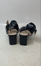 Load image into Gallery viewer, Zara Womens Black Leather Open Toe Block Ankle Strap Heels Size 40
