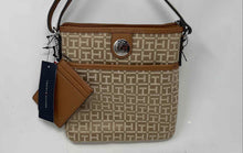 Load image into Gallery viewer, Tommy Hilfiger Womens Penny Brown Monogram Crossbody Bag With Card Case W/Tags
