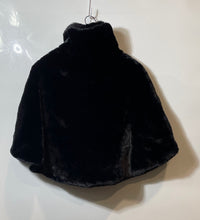 Load image into Gallery viewer, Nina Leonard Womens Black Regular Fit Collared One Button Fluffy Cape Size XL

