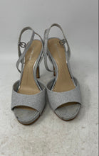 Load image into Gallery viewer, Gianni Bini Womens Andreya Silver Peep Toe Stiletto Platform Heels Size 9.5M
