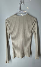 Load image into Gallery viewer, A New Day Womens Beige Ribbed Long Sleeve Pullover Blouse Top Size Small
