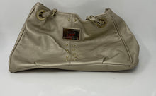 Load image into Gallery viewer, Nicole Miller Womens Gold Leather Studded Double Handle Shoulder Handbag
