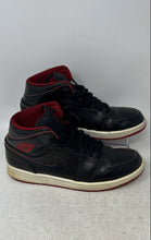 Load image into Gallery viewer, Nike Mens Air Jordan 1 Mid 554724-028 Black Red Lace-Up Sneaker Shoes Size 9
