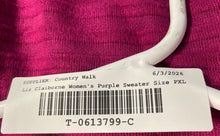 Load image into Gallery viewer, Liz Claiborne Womens Purple Long Sleeve Round Neck Pullover Sweater Size PXL
