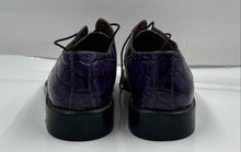 Load image into Gallery viewer, Fratelli Mens Purple Leather Square Toe Lace-Up Oxford Dress Shoes Size 10
