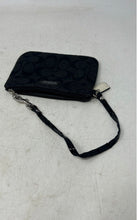 Load image into Gallery viewer, Coach Womens Black Signature Print Corner Zip Travel Wristlet Wallet
