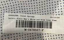 Load image into Gallery viewer, Calvin Klein Mens White Blue Geometric Long Sleeve Dress Shirt Sz M 15 1/2 32-33
