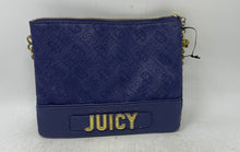Load image into Gallery viewer, Juicy Couture Womens Blank Check Navy Blue Monogram Leather Crossbody Purse
