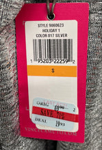 Load image into Gallery viewer, Vince Camuto Womens Silver Long Sleeve V-Neck Wrap Blouse Top Size S With Tag
