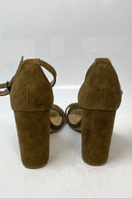 Load image into Gallery viewer, Steve Madden Womens Carrson Olive Green Block Ankle Strap Heels Size 8M
