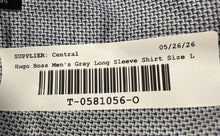 Load image into Gallery viewer, Hugo Boss Mens Gray Organic Cotton Casual Fit Collared Dress Shirt Size L 16.5
