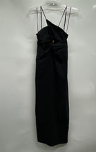 Load image into Gallery viewer, Zara Womens Black Sleeveless Side Ruched Cut-Out Slip Dress Size Large
