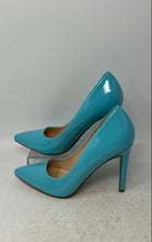 Load image into Gallery viewer, Delicious Womens Blue Leather Slip-On Pointed Toe Stiletto Pump Heels Size 8.5
