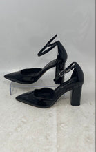 Load image into Gallery viewer, Marc Fisher Womens Demeter Black Leather High Block Ankle Strap Heels Size 6M
