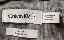 Load image into Gallery viewer, Calvin Klein Mens Gray Plaid Slim Fit Long Sleeve Button-Up Shirt SIze XS
