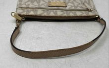Load image into Gallery viewer, Michael Kors Womens Jet Set Cream Monogram Print Leather Zipper Wristlet Wallet
