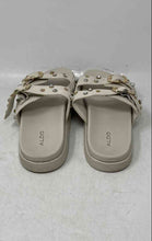 Load image into Gallery viewer, Aldo Womens Beige Open Round Toe Double Buckle Flat Heel Slide Sandals Size 9
