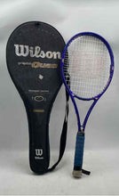 Load image into Gallery viewer, Set Of 2 Pcs Wilson Graphite Quad Black Blue Sporting Equipment Tennis Racquet
