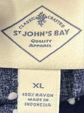 Load image into Gallery viewer, St. John's Bay Womens Blue Polka Dot V-Neck 3/4 Sleeve Pullover Blouse Top Sz XL
