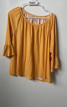 Load image into Gallery viewer, Michael Kors Womens Yellow Floral Print 3/4 Sleeve Blouse Top Size Large
