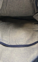 Load image into Gallery viewer, True Religion Mens Blue Denim Metal Plate Logo Adjustable Straps Zipper Backpack
