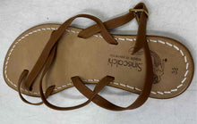 Load image into Gallery viewer, Siniscalchi Womens Brown Leather Adjustable Strap Flat Sandals Size EU 38
