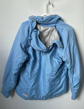 Load image into Gallery viewer, Obermeyer Girls Light Blue Plaid Hooded Full-Zip Snow Ski Jacket Size 18
