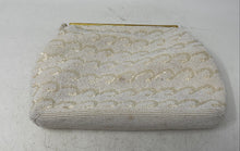 Load image into Gallery viewer, Unbranded Womens White Beaded Lined Flap Over Mini Top Handle Bag
