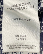 Load image into Gallery viewer, Theory Womens Sinaclaire Navy Blue White Abstract Plaid Silk Blouse Top Size S
