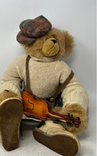 Load image into Gallery viewer, Brown Beige Playing Violin Instrument Collectible Teddy Bear Plush Doll
