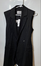 Load image into Gallery viewer, Alcott Womens Black Sleeveless Notch Lapel Double-Breasted Suit Vest Sz XS w/Tag
