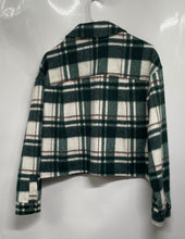 Load image into Gallery viewer, Zara Womens Green Plaid Spread Collar Long Sleeve Shacket Jacket Size Small
