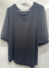 Load image into Gallery viewer, Adrianna Papell Womens Black 3/4 Sleeve Round Neck Pullover Blouse Top Size XXL
