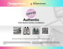 Load image into Gallery viewer, Authentic Tory Burch Womens Howell Court White Green Sneaker Shoes Sz 8M Damaged
