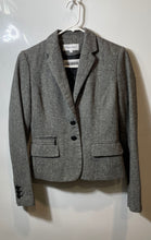 Load image into Gallery viewer, Calvin Klein Womens Gray Heather Long Sleeve Two-Button Blazer Size 0
