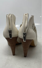 Load image into Gallery viewer, Vince Camuto Womens Acha Beige Leather Peep Toe Cutout Cone Pump Heels Size 9M
