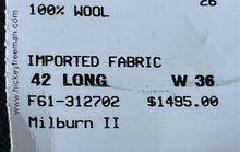 Load image into Gallery viewer, Hickey Freeman Mens Gray Flat Front Slash Pocket Dress Pants Size 42X36
